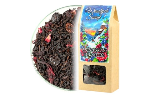 Herbata Czarna Cejlońska WIŚNIOWO RUMOWA (KT) (50g) Prezent Na Mikołajki !